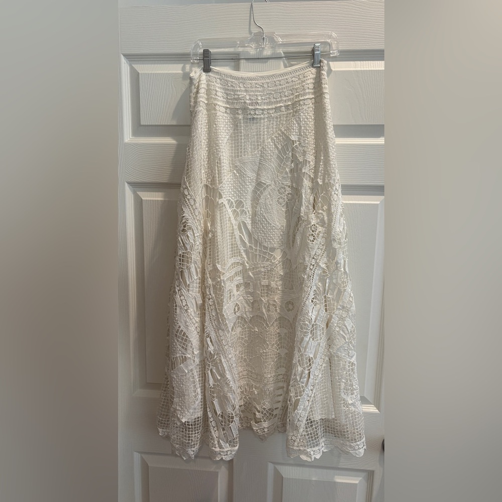 Elegant Ivory Lace Skirt